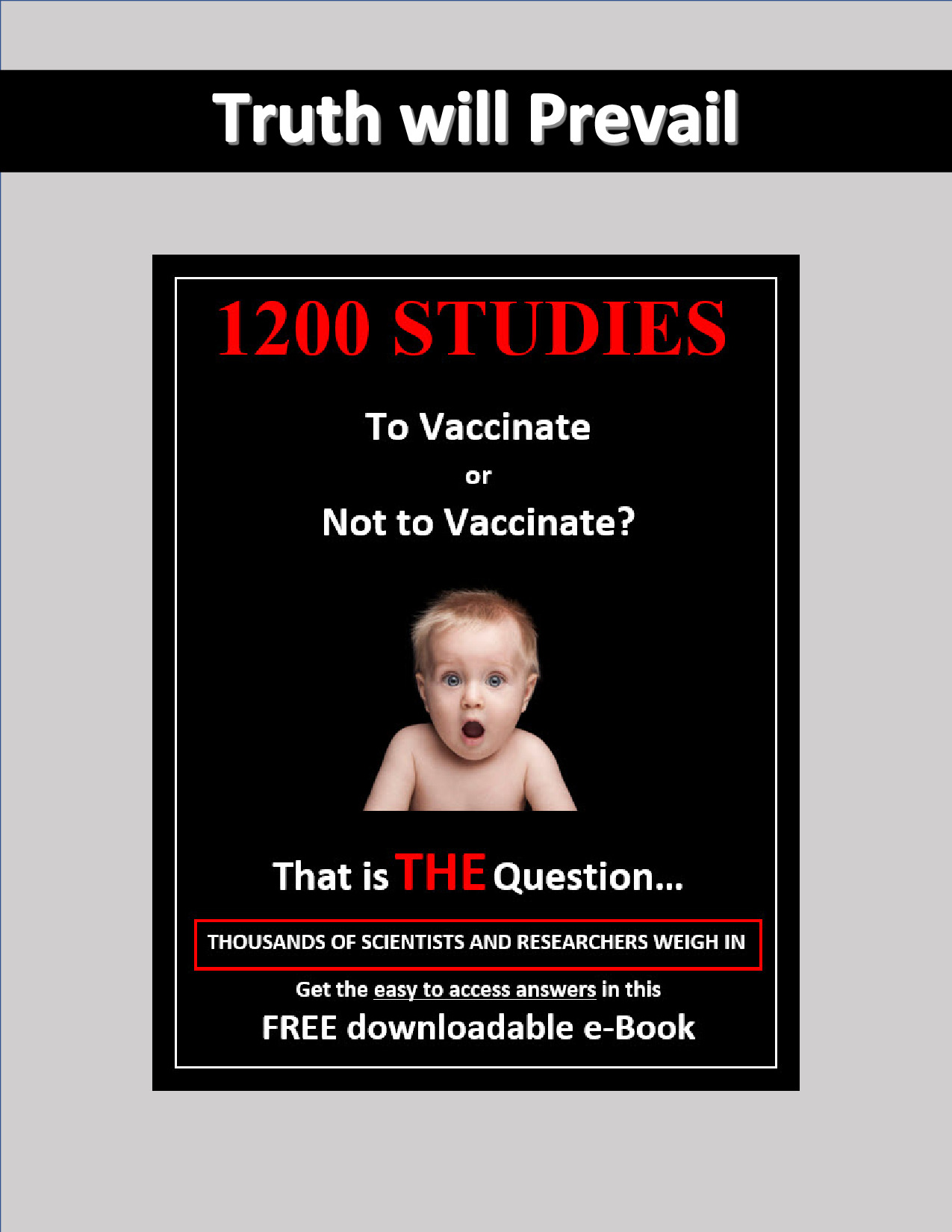1200 studies To Vaccinate or Not_Truth Will_Prevail